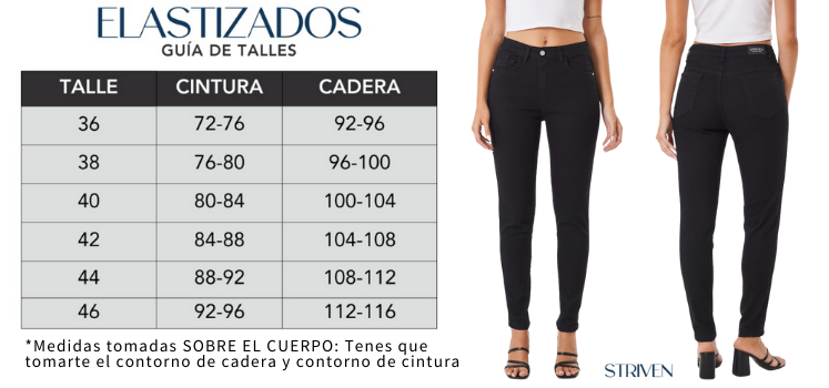 Tabla de talle jean negro